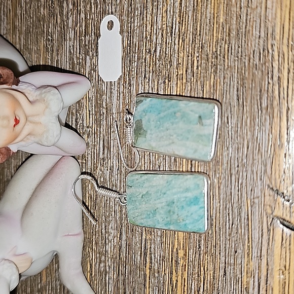 New Sterling silver Amazonite earrings - Picture 5 of 8